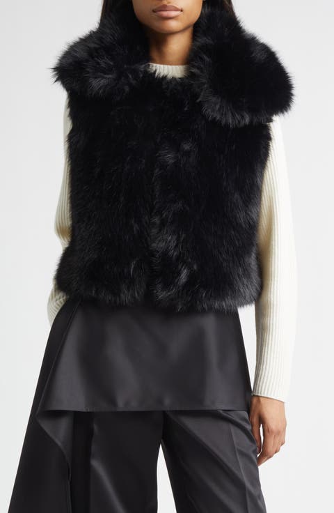 Stand Collar Faux Fur Vest