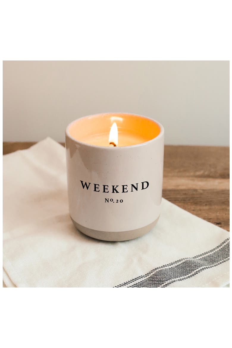 Weekend 12 oz. Stoneware Jar Candle, Alternate, color, TAN