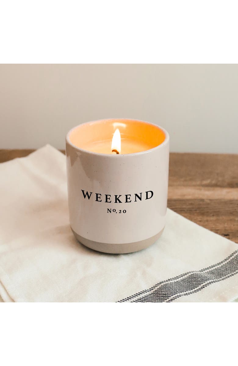 SWEET WATER DECOR Weekend 12 oz. Stoneware Jar Candle, Alternate, color,