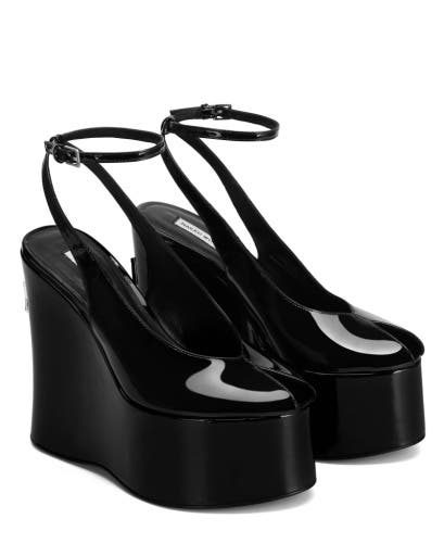 Naked Wolfe Tansy Wedge, Alternate, color, Black Patent Leather
