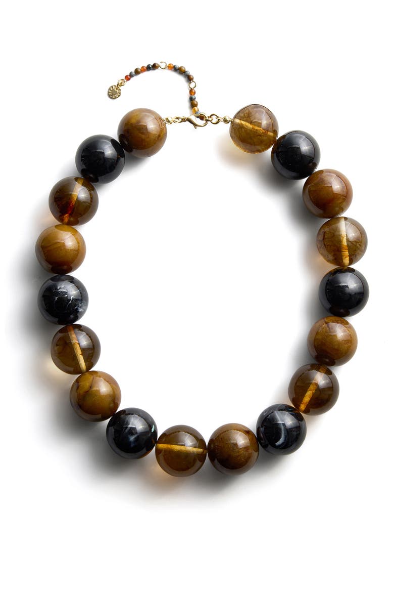 Jane Beaded Necklace, Main, color, BROWN MULTI
