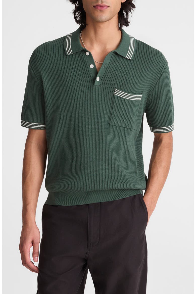Tipped Sweater Polo, Main, color, BOTANICAL GREEN