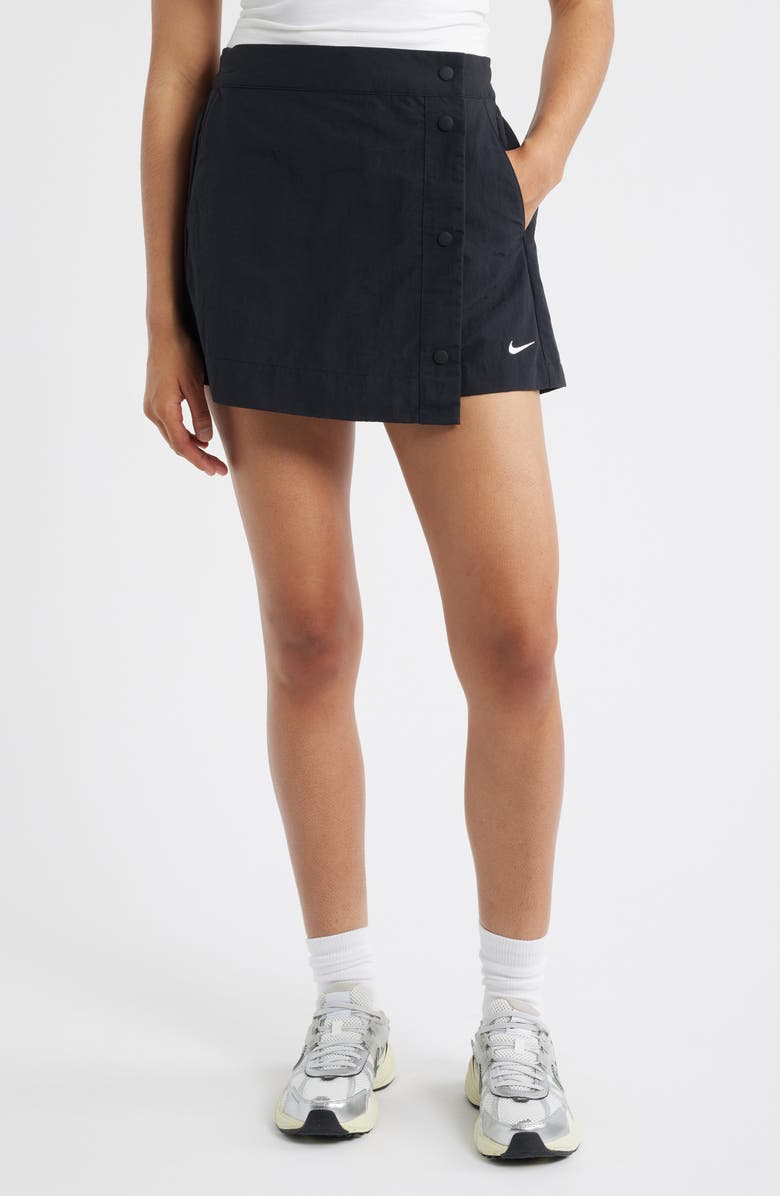 Nike Sportswear Essential Water Repellent Woven Skort, Main, color, 010 010 Black/White