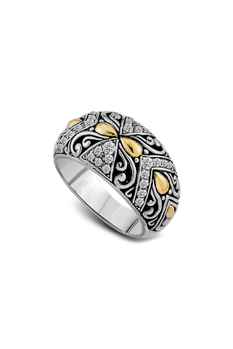 Two-Tone White Topaz Statement Ring, Main, color, WHITE