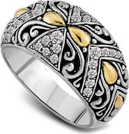 SAMUEL B. Two-Tone White Topaz Statement Ring