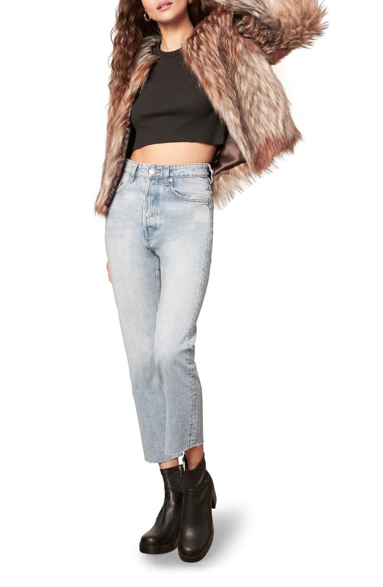 BB Dakota by Steve Madden BB Dakota Patch My Drift Faux Fur Jacket, Alternate, color, 