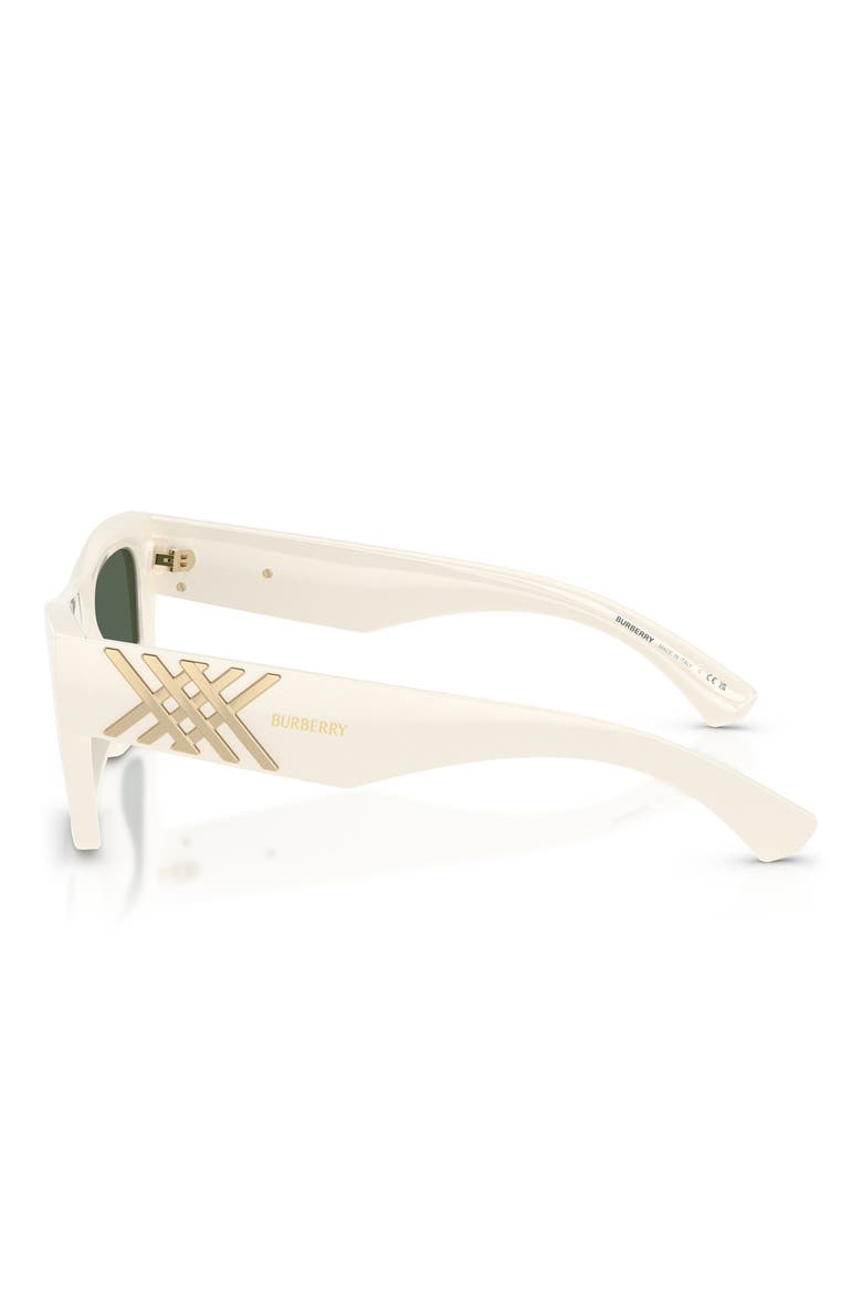 53mm Rectangle Sunglasses, Alternate, color, WHITE / DARK GREEN