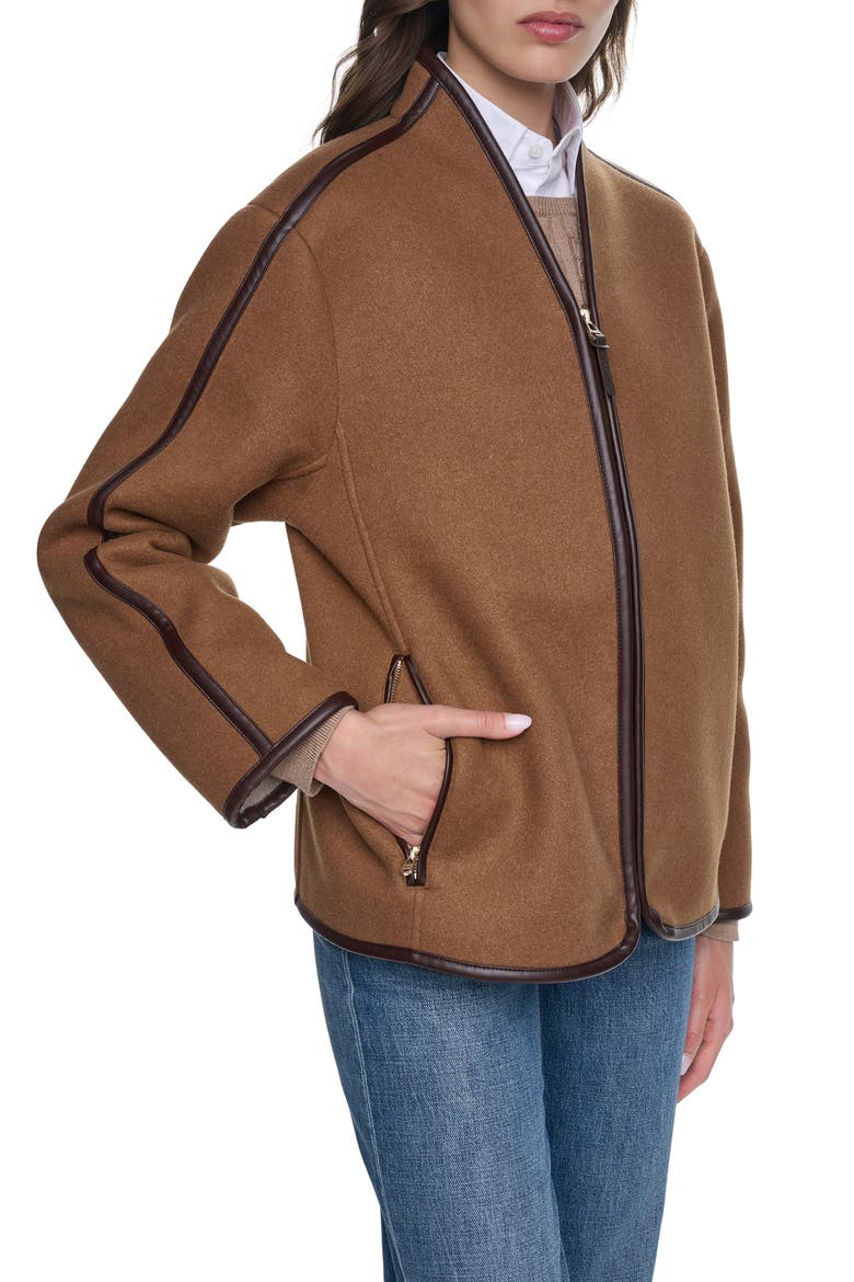 Faux Shearling Coat, Alternate, color, COGNAC