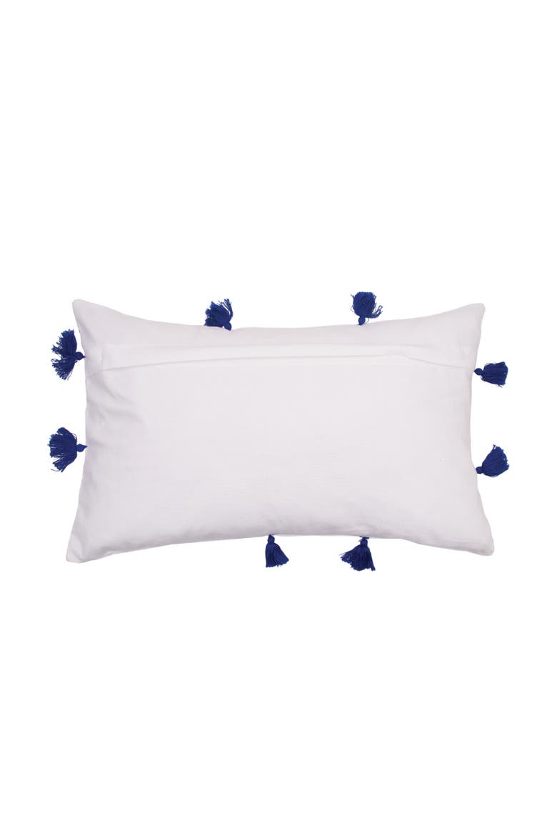 Indigo Stripes Octopus Cotton Blend Lumbar Accent Pillow 14" x 22", Alternate, color, Blue
