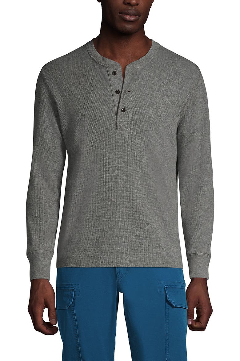 Long Sleeve Thermal Waffle Henley, Main, color, Pewter Heather