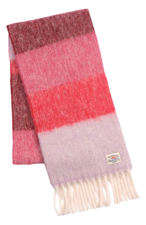 Faherty Block Stripe Alpaca-blend Scarf In Multi