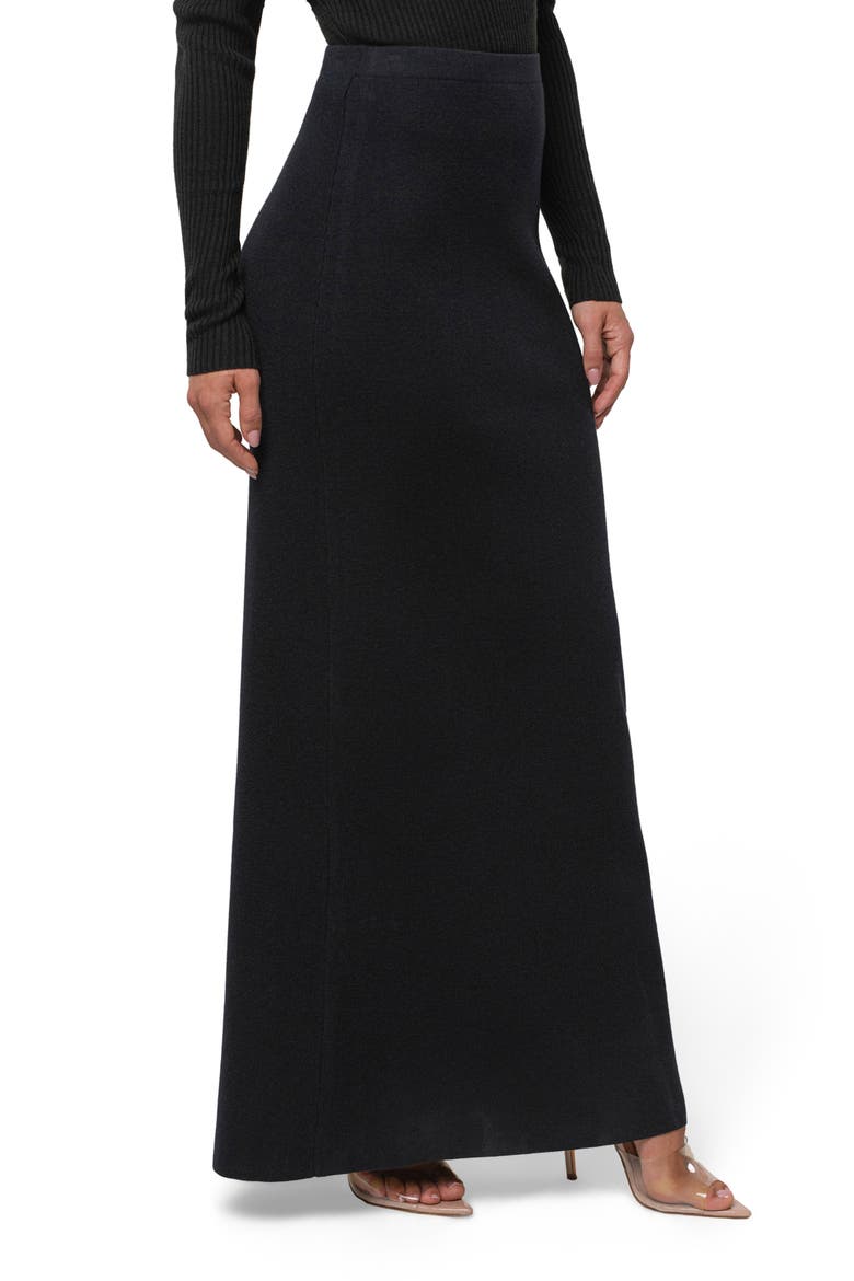 London Knit Maxi Skirt, Alternate, color, BLACK