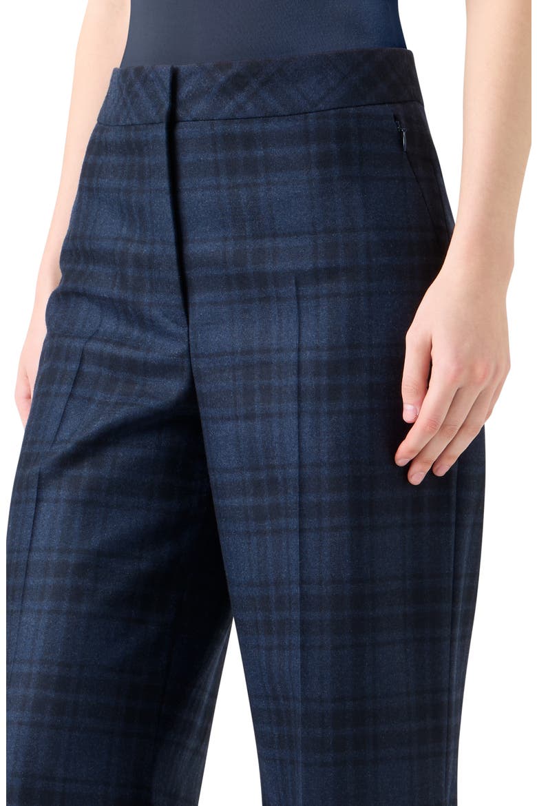 Check Wool Flannel Pants, Alternate, color, DENIM-BLACK