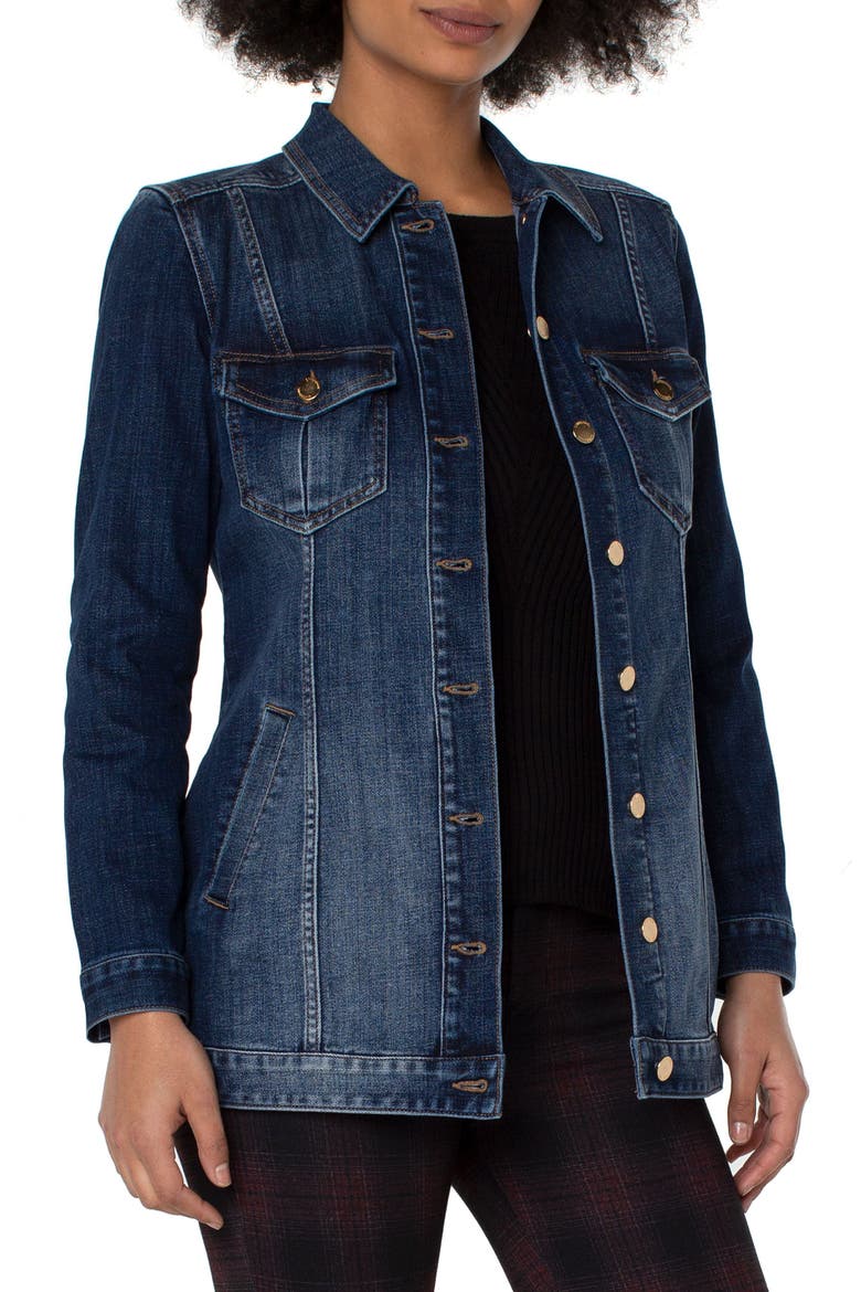 Longline Denim Jacket, Main, color, GLENROCK