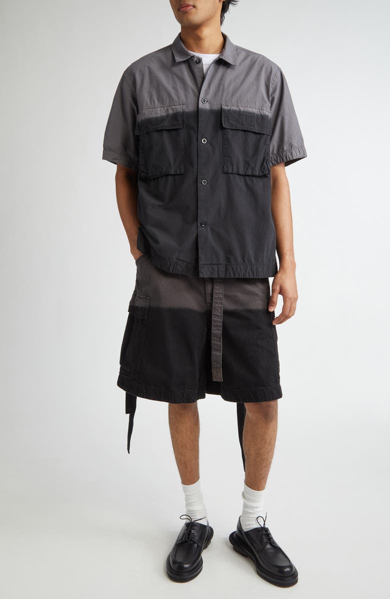 Sacai Belted Garment Dye Cotton Twill Cargo Shorts, Alternate, color, 