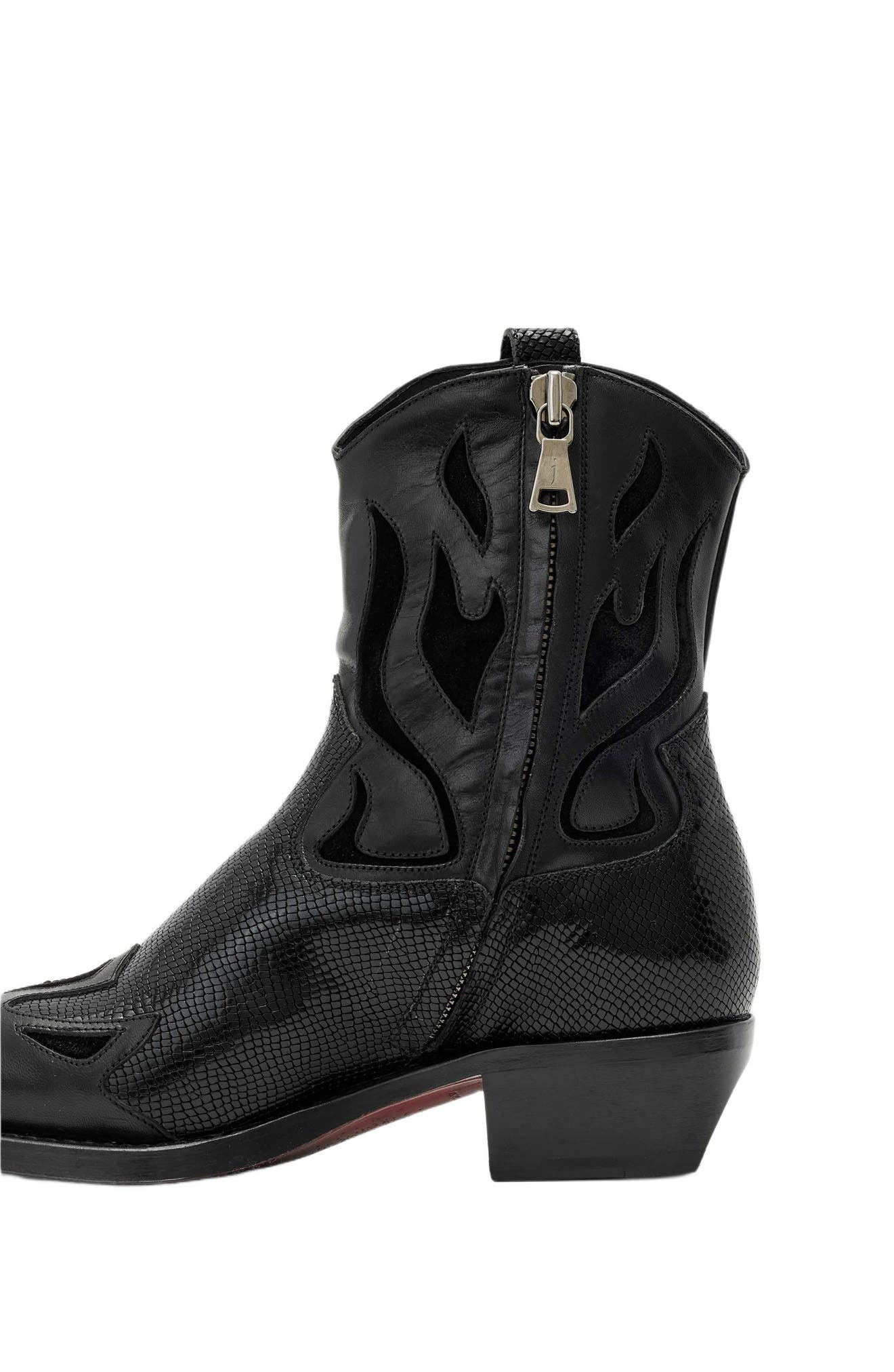 Walker Leather Western Boot, Alternate, color, BLACK