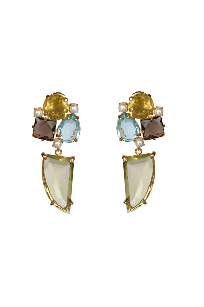 Tangiers Interchangeable Drop Earrings, Main, color, Yellow