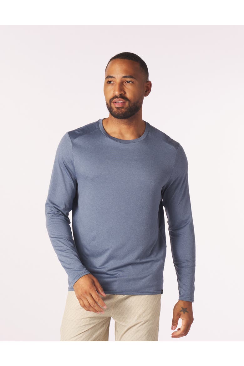 Long Sleeve Salton Tee, Main, color, Washed Blue Heather