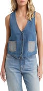 Brixton Frisco Flower Embroidered Denim Vest