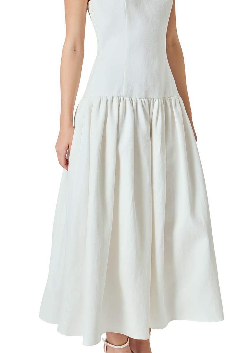 Endless Rose Drop Waist Sleeveless Linen Blend Maxi Dress, Alternate, color, Ivory