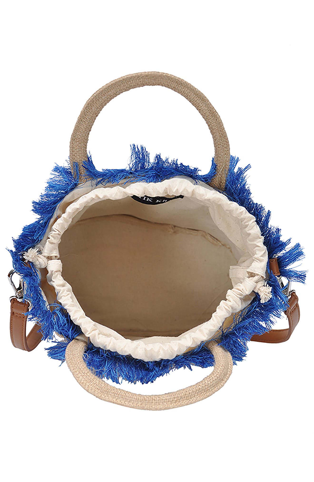 Embroidered Straw Tote, Alternate, color, BLUE