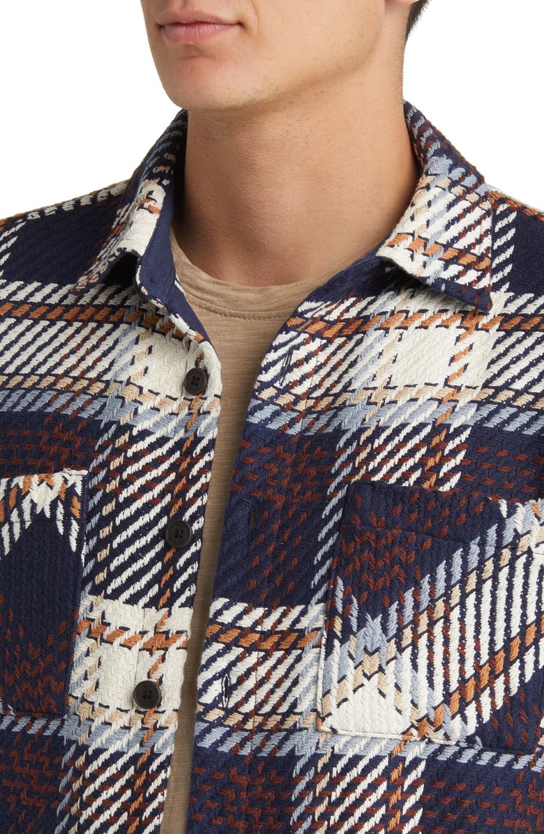 Wax London Whiting Marine Beatnik Button-Up Overshirt, Alternate, color, Navy