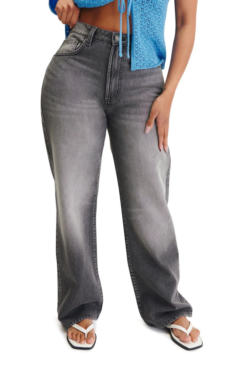 Cotton On Women's Curvy 91 Straight Jean, Main, color, Echo Grey