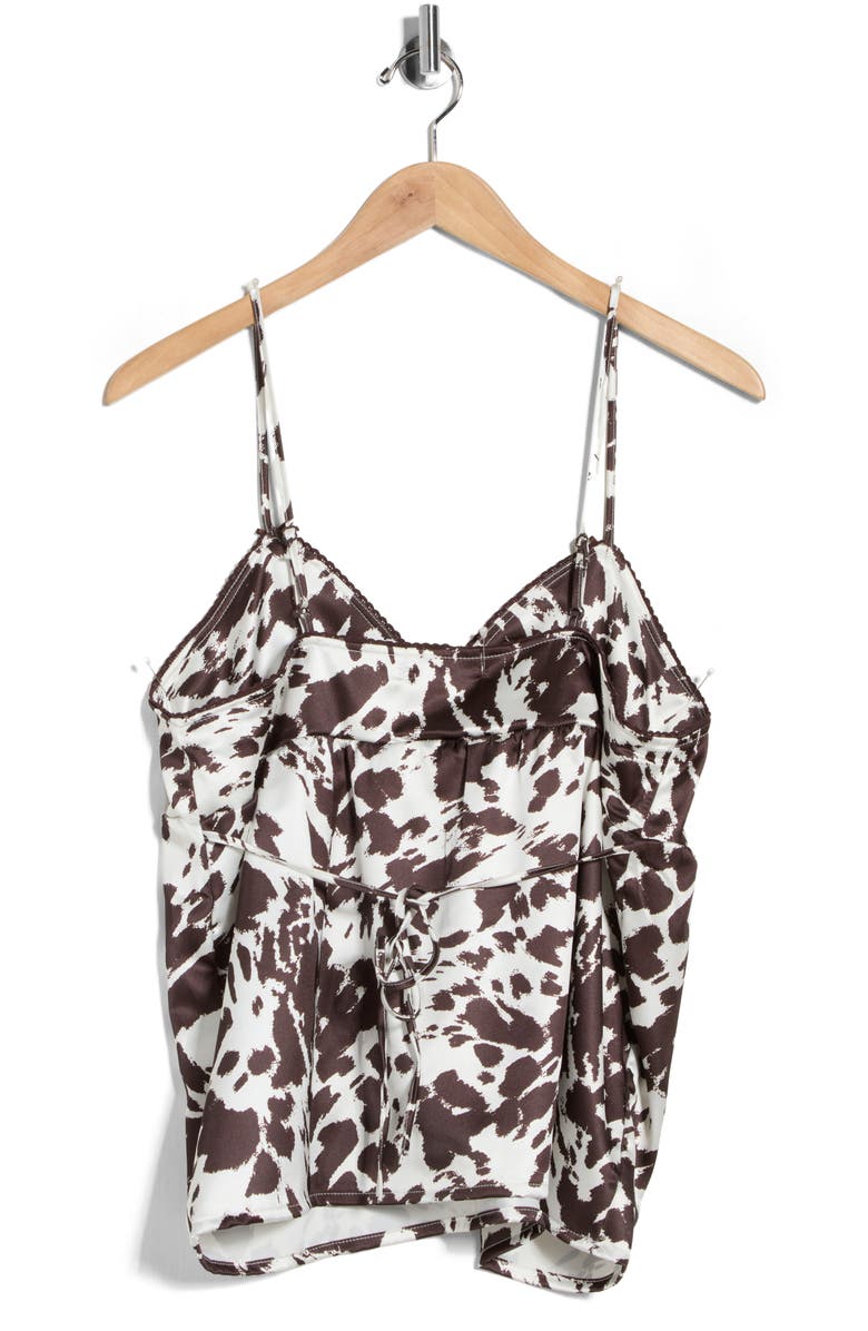 Vigoss Printed Satin Camisole, Alternate, color, Cow