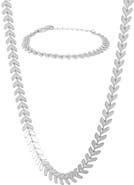 Bearfruit Jewelry Elara Chevron Necklace & Bracelet Set Trendy Statement