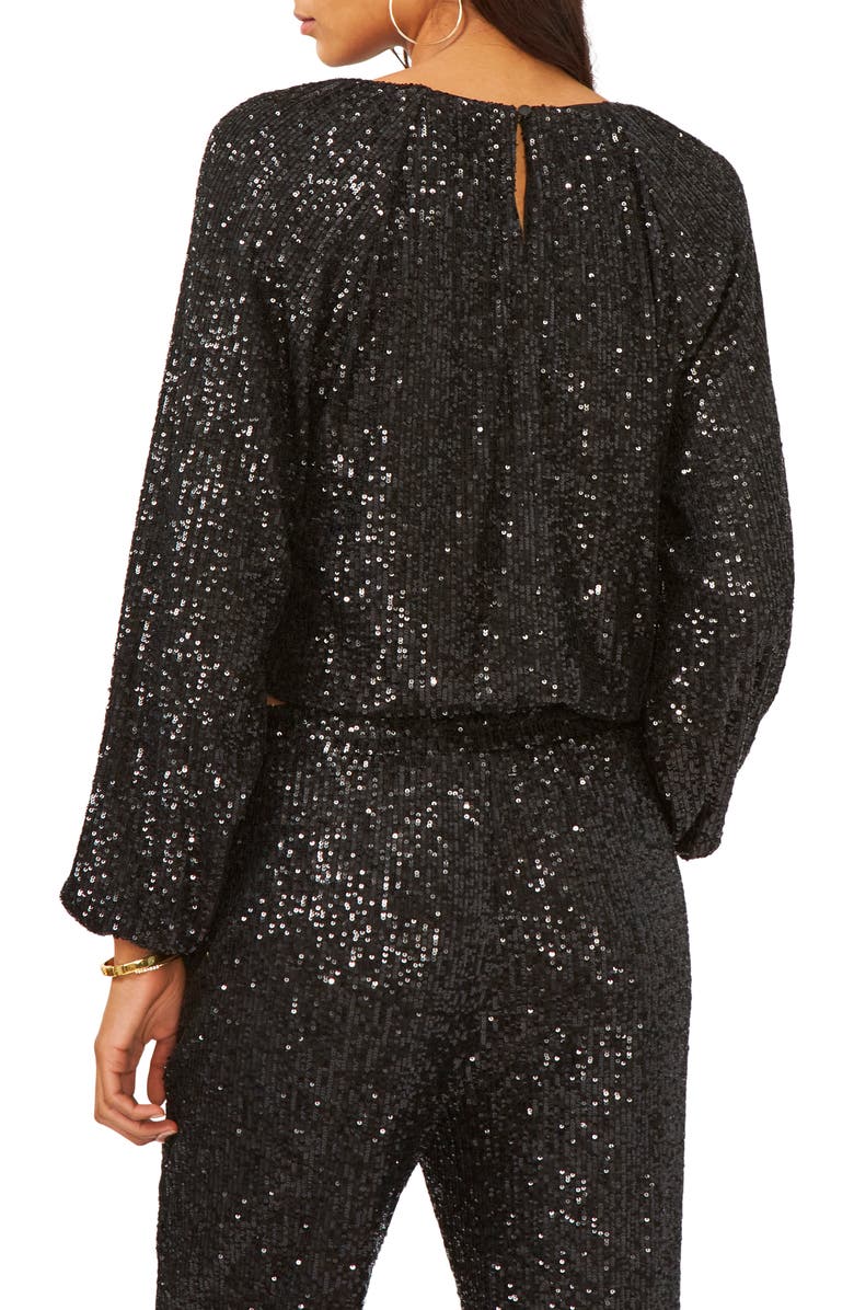 Vince Camuto Balloon Sleeve Sequin Blouse, Alternate, color, 