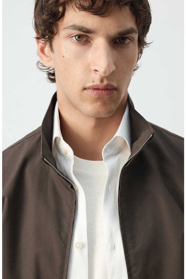 Straight Cotton Blend Jacket, Alternate, color, BROWN