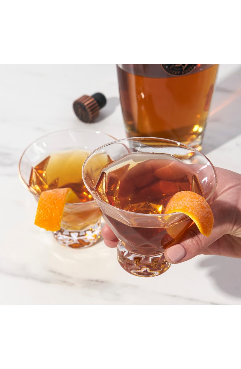 Viski Gem Crystal Martini Glasses Set of 2, Alternate, color, Clear