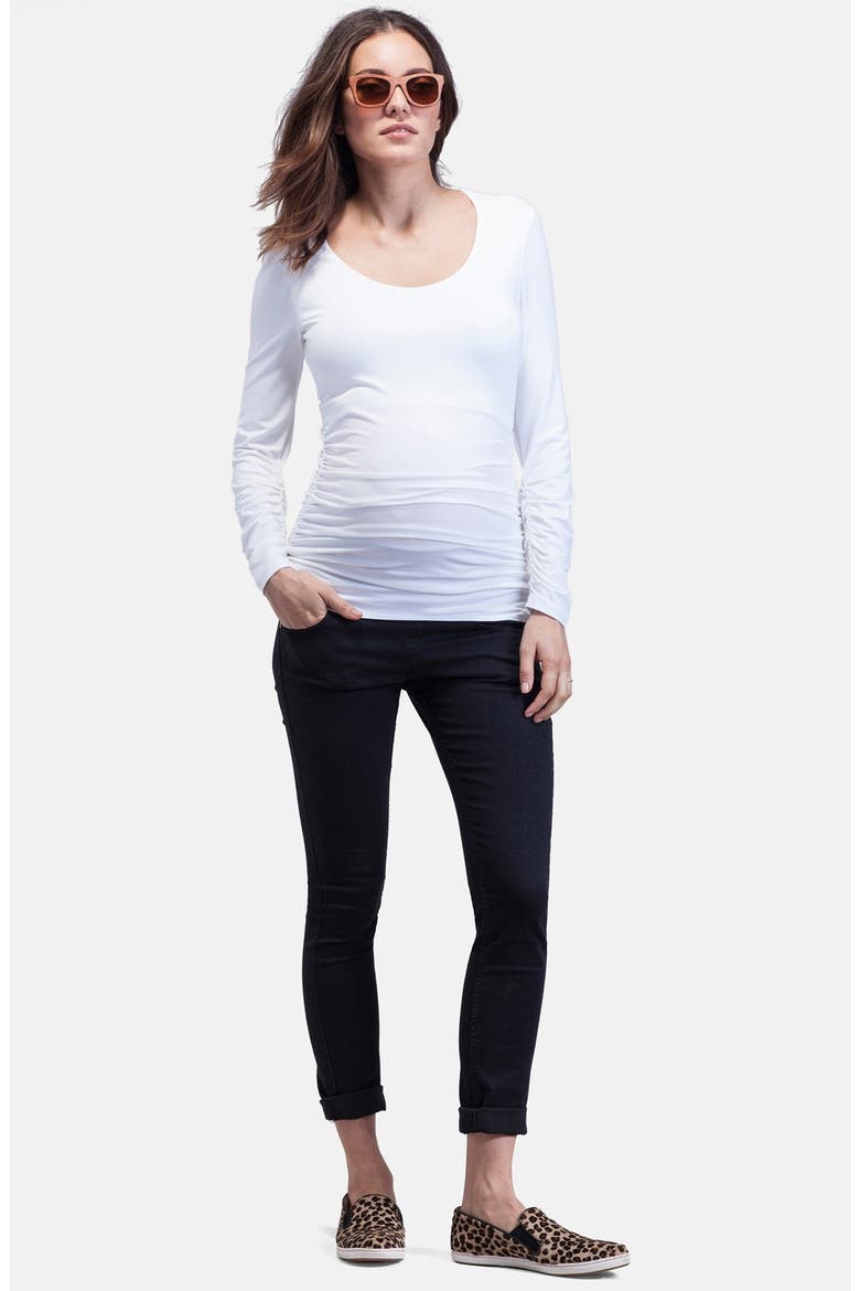 The Scoop Maternity Top, Alternate, color, PURE WHITE