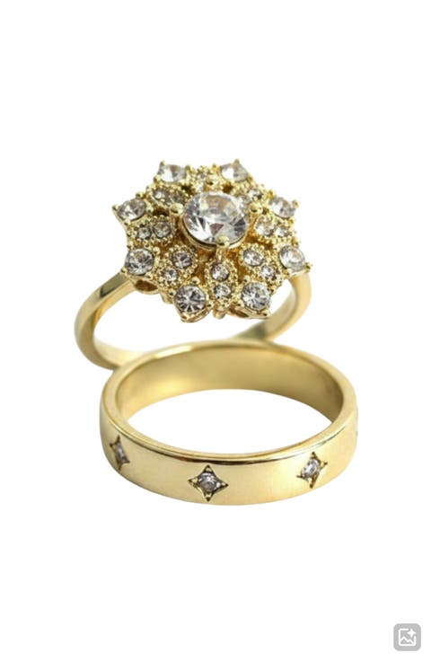 Crystal Cluster Stack Set of 2 Rings