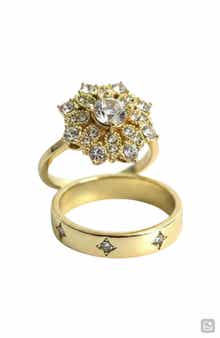 Crystal Cluster Stack Set of 2 Rings