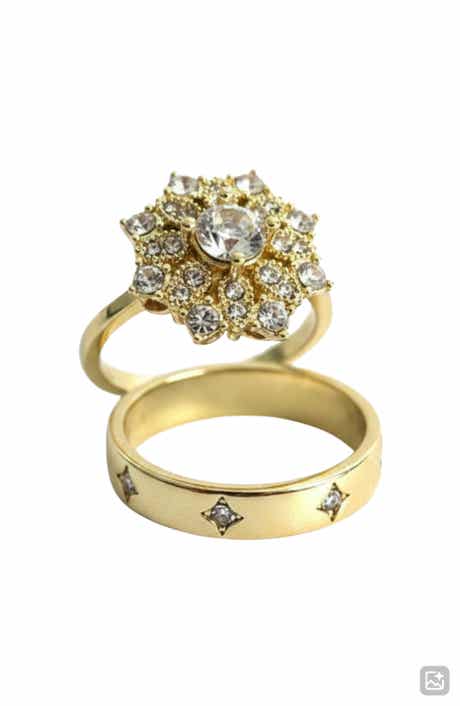 Crystal Cluster Stack Set of 2 Rings