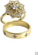 Laura Ashley Crystal Cluster Stack Set of 2 Rings