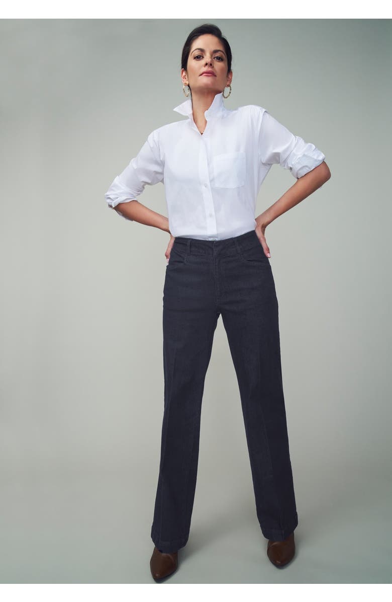 Jessica London Refined Denim Trouser, Alternate, color, Indigo