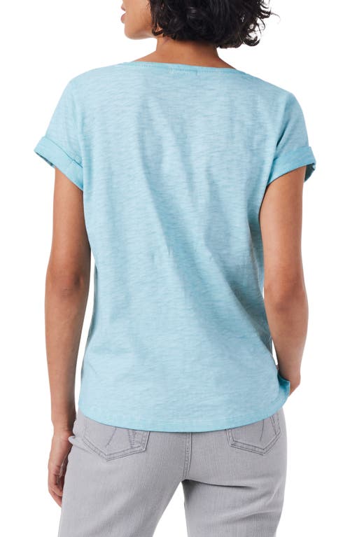 Nzt By Nic+zoe Split Neck Pocket T-shirt In Blue