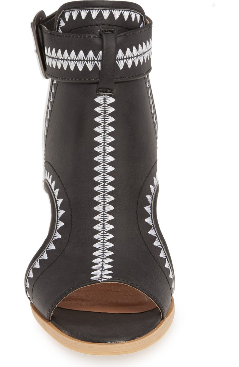 Very Volatile Yankee Embroidered Shield Sandal, Alternate, color,