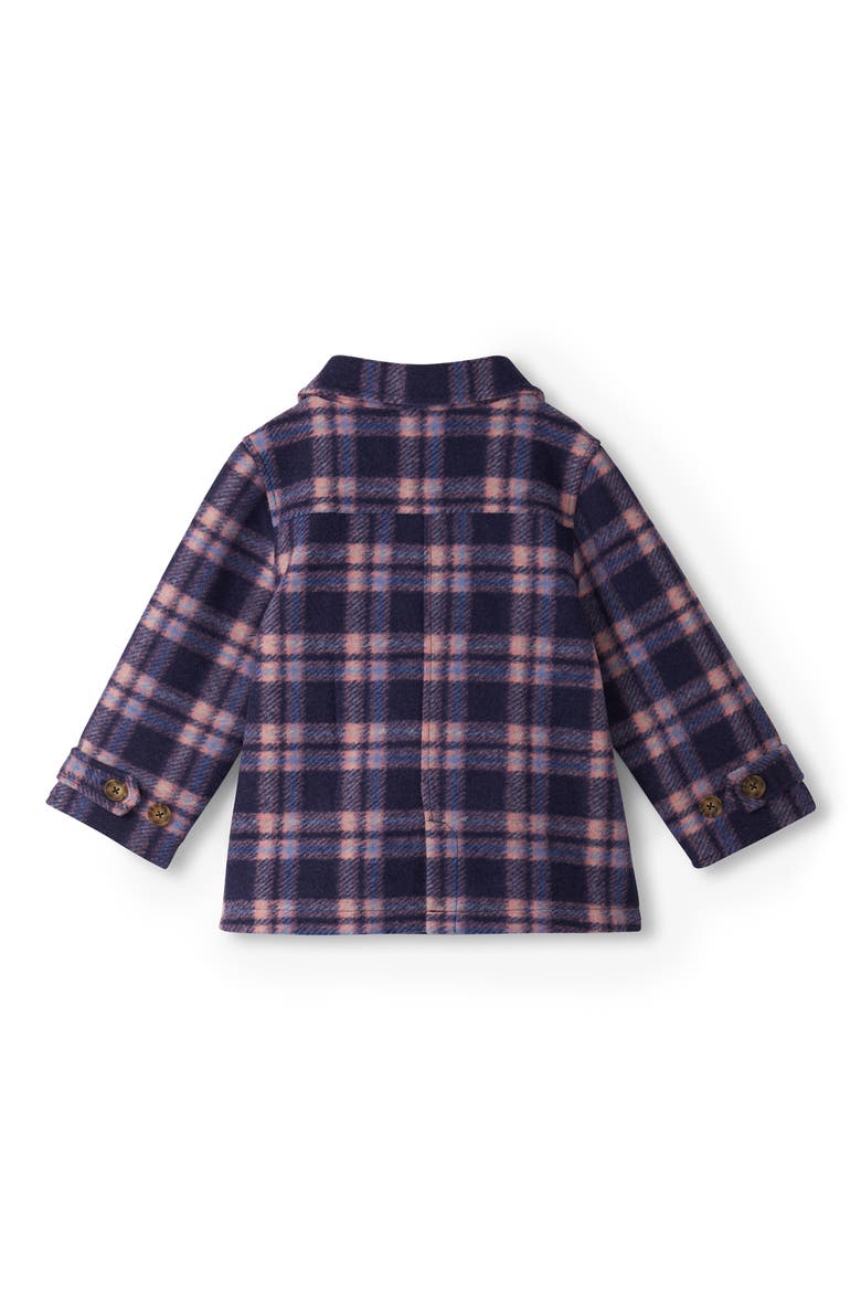 Kids' Plaid Peacoat, Alternate, color, PINK/ BLUE