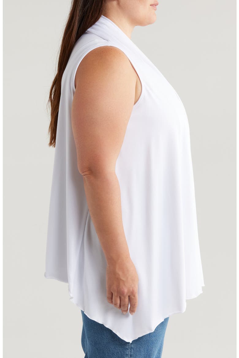Open Front Sidetail Stretch Vest, Alternate, color, WHITE