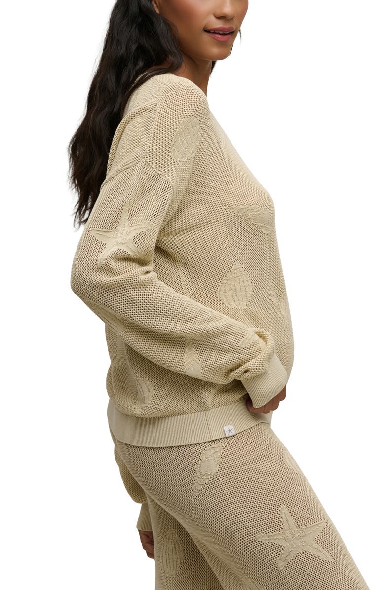 Barefoot Dreams<sup>®</sup> Shell Relaxed Fit Semisheer Cotton Sweater, Alternate, color, Stone