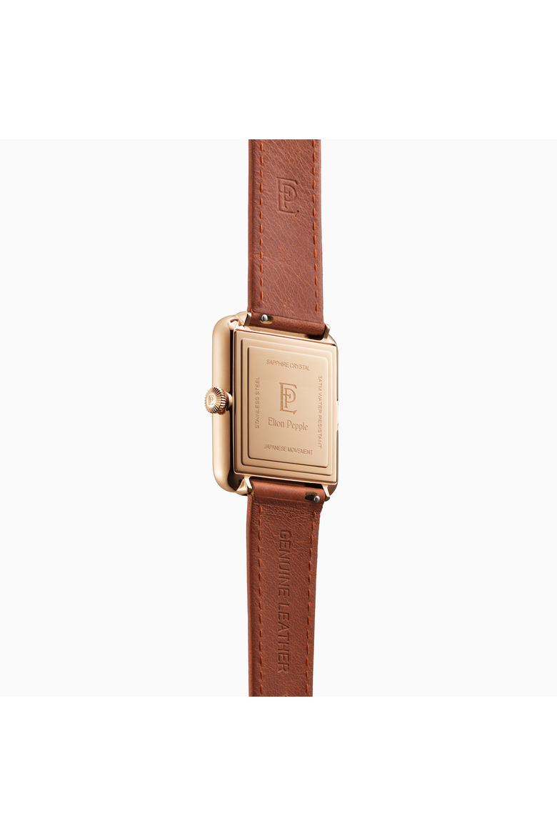 Men's Classic Oakton - Edgewater, 38mm, Alternate, color, Eggshell White/Brown/Rose Gold