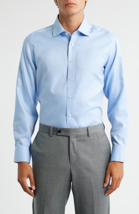 Royal Twill Slim Fit Solid Non-Iron Cotton Dress Shirt