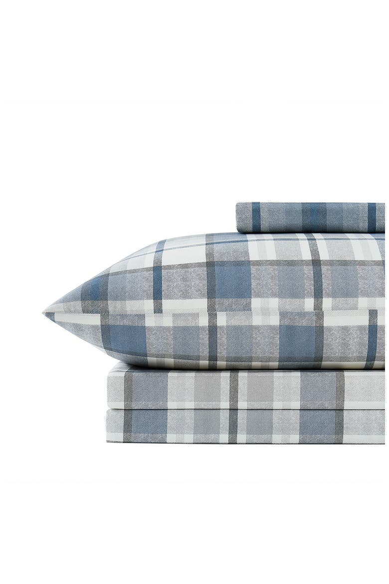 Highland Collection Extra Deep Cotton Sheet Set, Main, color, BLUE