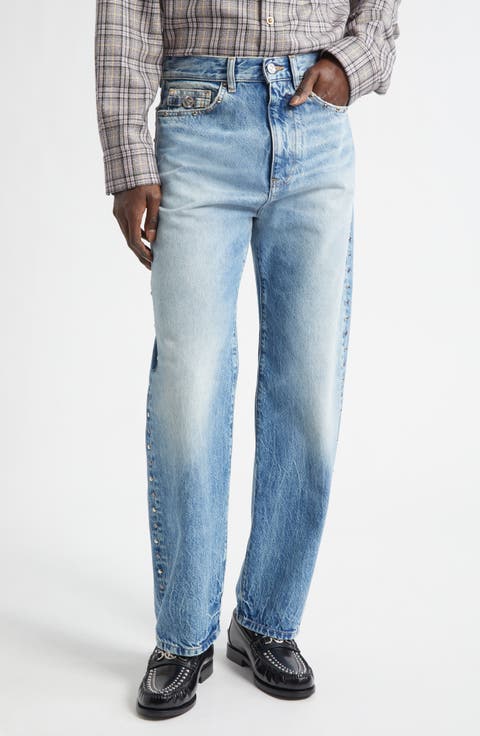 Studded Straight Leg Jeans