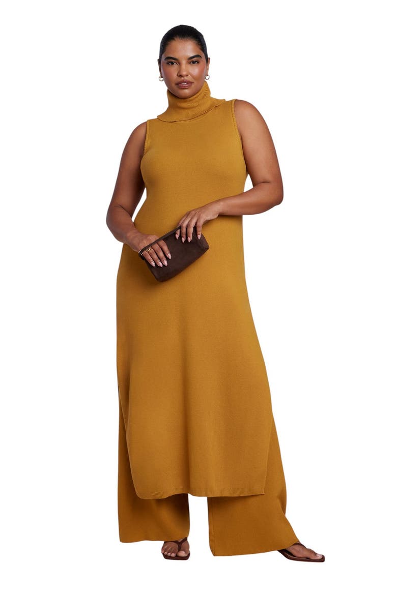 Wide Leg Sweater Pant (plus), Alternate, color, HONEY