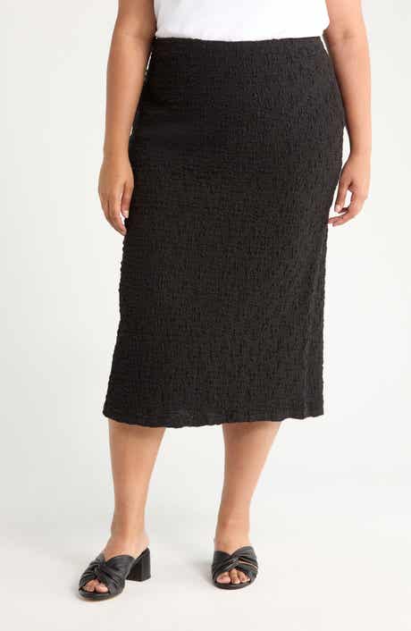 Eileen Fisher Textured Organic Cotton Blend Pencil Skirt