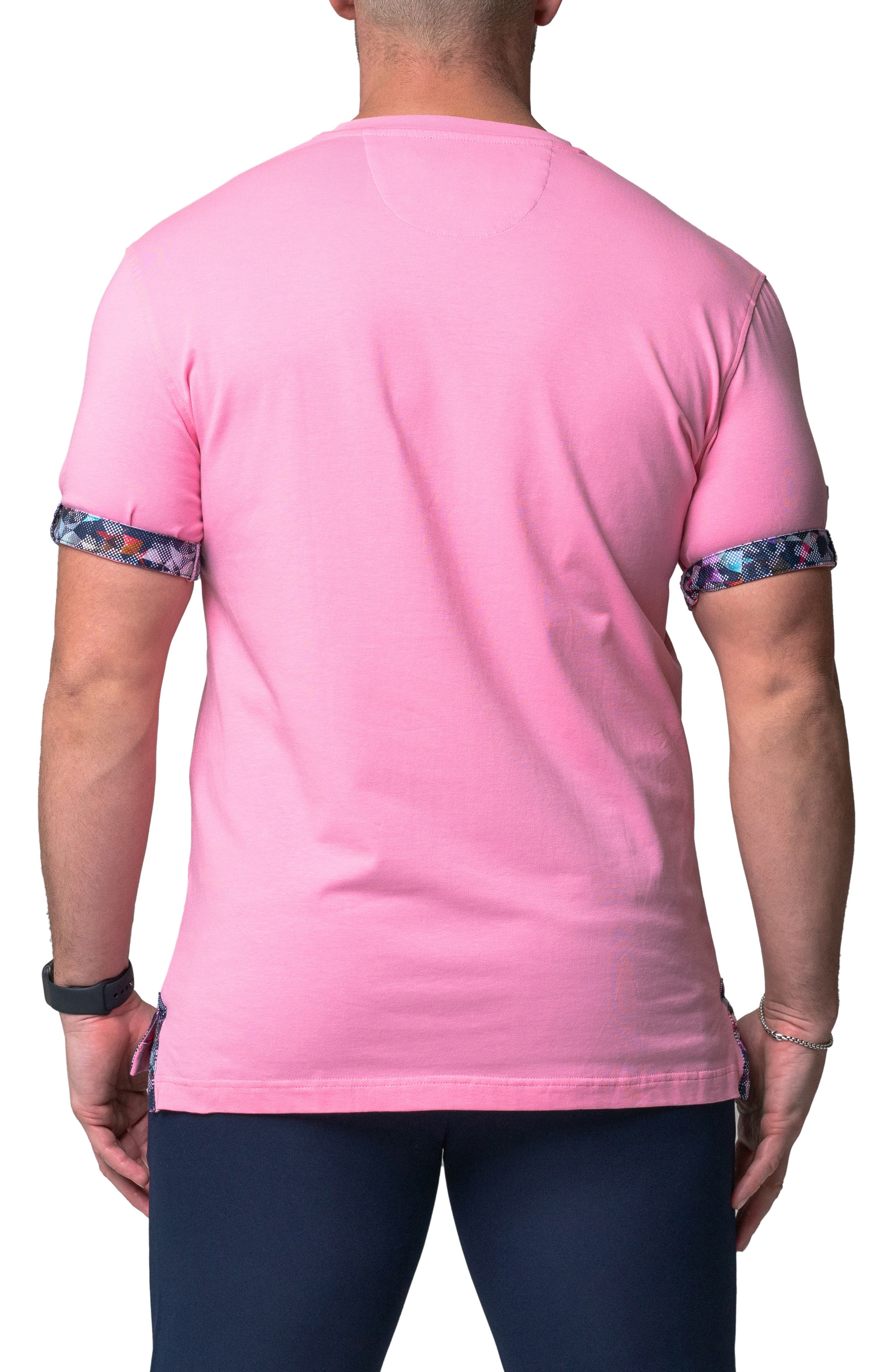 Vivaldi Solid Trip Pink V-Neck T-Shirt - image 2